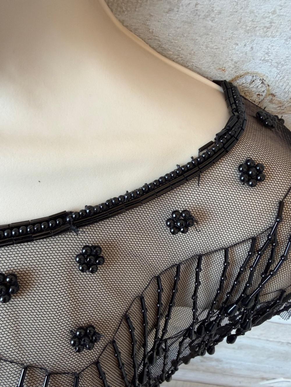 1920s Gatsby style sequin beaded evening capelet Shoulder cover / overlay - Picture 6 of 8